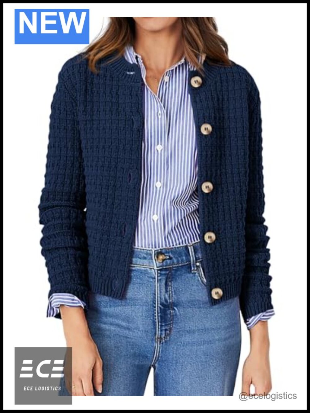 Womens Lightweight Long Sleeve Button Up Cardigan Sweater